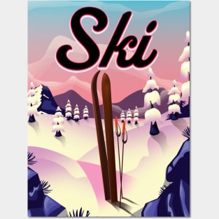 Vintage Ski poster Posters and Art